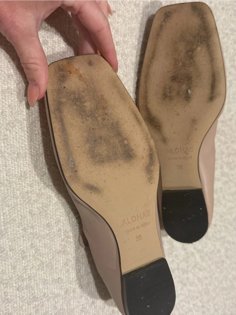 ALOHAS SWAY CREAM LEATHER BALLET FLATS - Picture 6 of 6
